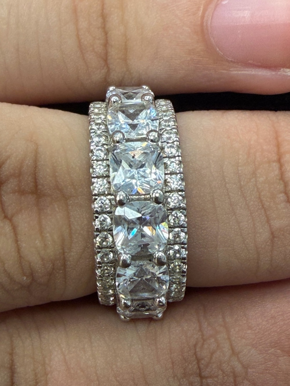 Sterling Silver Cubic Zirconia Eternity Ring